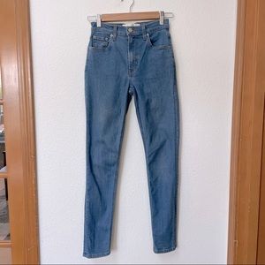 Reformation High-Rise Skinny Jeans in Medium Blue Wash